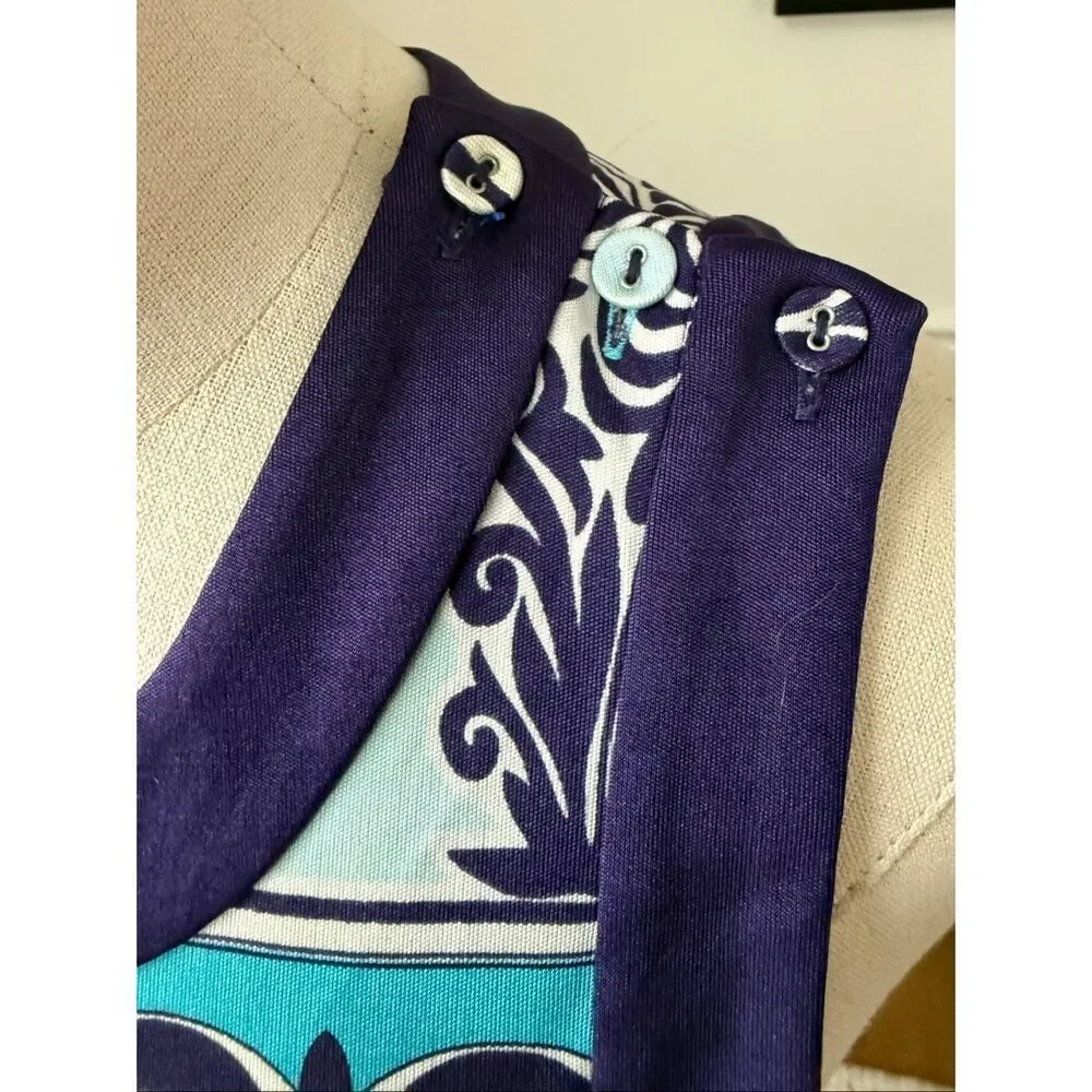 Tory Burch 100% Silk Jersey Damask Sleeveless Dress $495 M